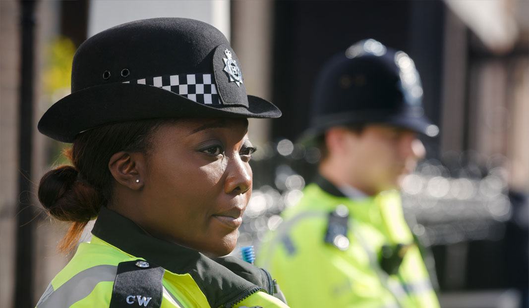 Police on duty in Westminster, London