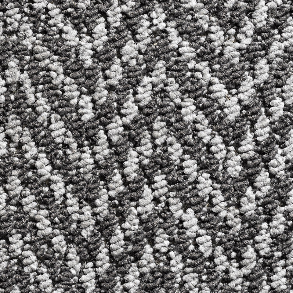 Chevron berber loop carpet in colour grey