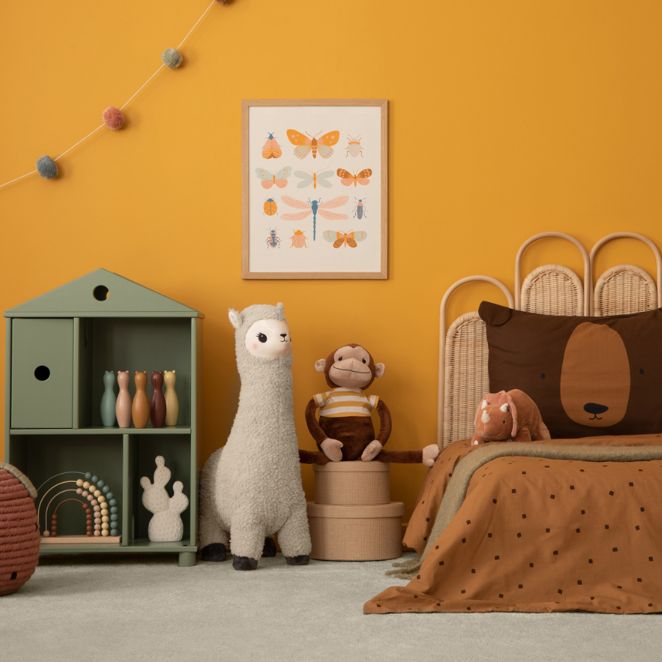 Love saxony carpet in colour coriander in a baby room setting