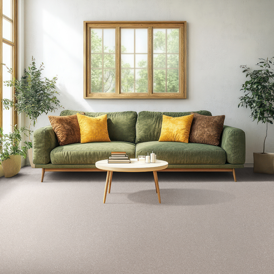 Elegance twist pile carpet in Snowdrift