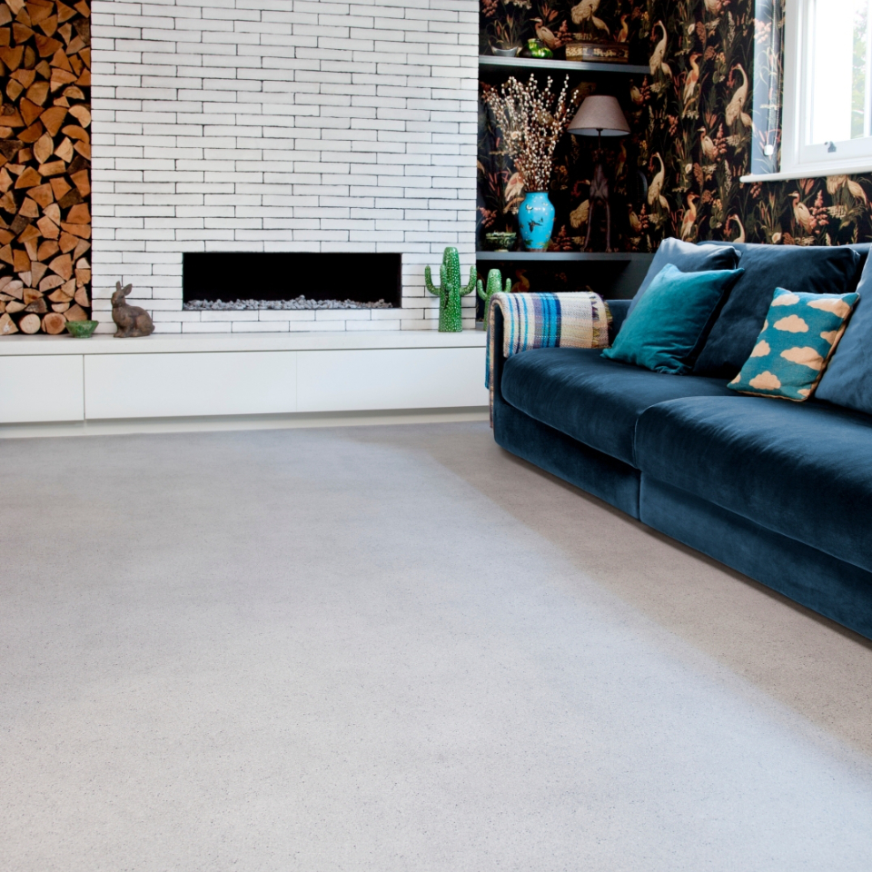 Wood effect vinyl in studio with armchair
